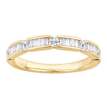 Because by Navy Star 1/2 cttw Round and Baguette Diamond Band