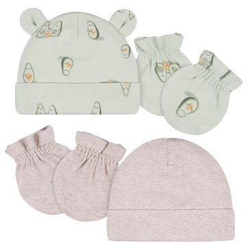 Gerber Baby Avo Cuddle Cap and Mitten Set 4-Pack