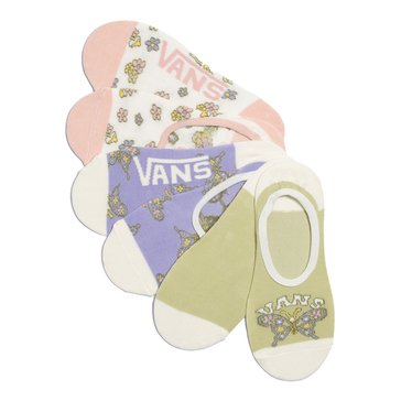 Vans Girls' Butterfly Floral Canoodle Socks, Three Pack