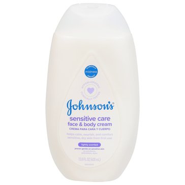 Johnsons Baby Sensitive Care Face and Body Cream, Light Scent