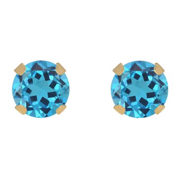 Blue Topaz Martini Stud Earrings