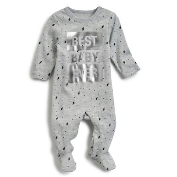 Wanderling Baby Boys Best Baby Ever Metallic Print Coverall
