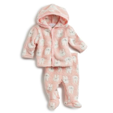 Wanderling Baby Girls Embossed Fleece 2-Piece Set