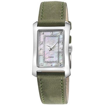 Gevril Women's GV2 Luino Diamond Leather Strap Watch
