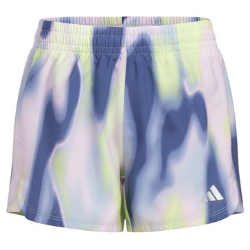 Adidas Big Girls Heat Map Print Pacer Shorts