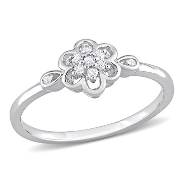Sofia B 1/10 cttw Diamond Flower Ring