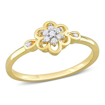 Sofia B 1/10 cttw Diamond Flower Ring