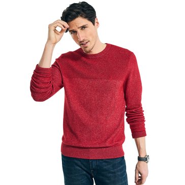 Nautica Men's Sustainable Crafted Textured Crew Neck Sweater