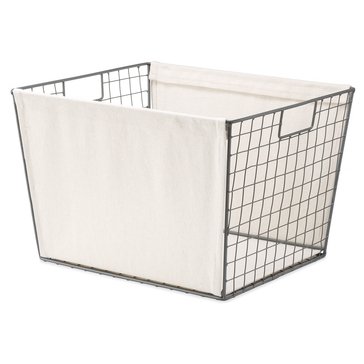 Whitmor Wire Tote with Canvas Sides