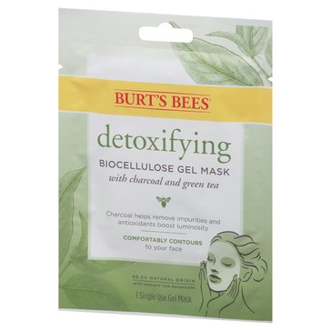 Burts Bees Detoxifying Biocellulose Charcoal And Green Tea Gel Mask