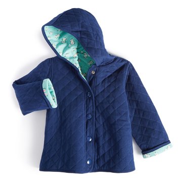 Wanderling Baby Girls' Ditsy Reversible Barn Jacket