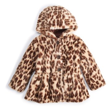 Wanderling Baby Girls' Leopard Fur Coat