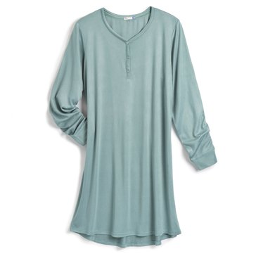 Yarn & Sea Women's Hacci Long Sleeve Nightshirt