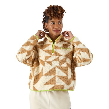 Champion Women's Cozy High Pile Printed Fleece 1/4 Zip Jacket