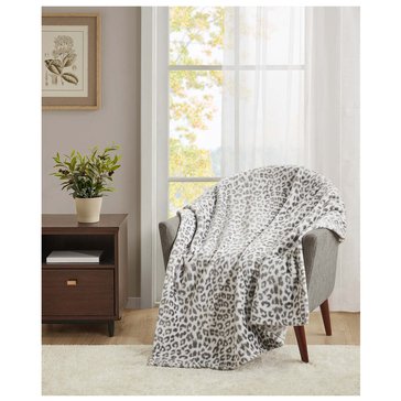 Harbor Home Plush Printed Snow Leopard Throw_D