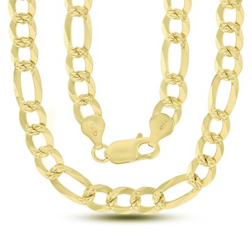 Figaro Diamond Cut Chain Necklace, 6.7mm