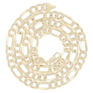 Figaro Diamond Cut Chain Necklace, 7.5mm