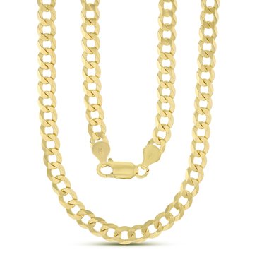 Curb Diamond Cut Pave Chain Necklace, 6mm
