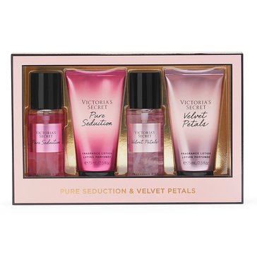 Victorias Secret 4 Piece Mini Mist /Lotion Coffret - Pure Seduction /Velvet Petals
