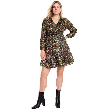 Old Navy Maternity Long Sleeve Chiffon Waisted Mini Dress