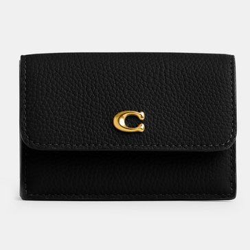 Coach Essential Polished Pebble Mini Trifold Wallet