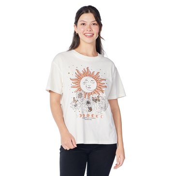 Fivestar General Women's Short Sleeve Celestial Washed Boyfriend Tee Juniors