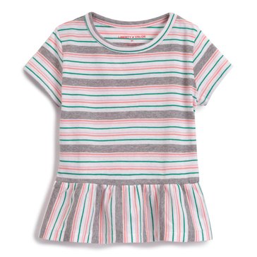 Liberty & Valor Toddler Girls Stripe Peplum Tee