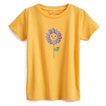 Liberty & Valor Little Girls Flower Graphic Tee