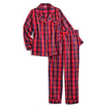 Yarn & Sea Notch Collar Plaid Sleep Set