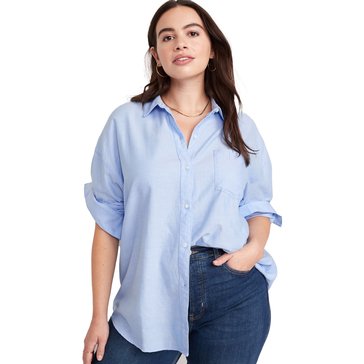 Old Navy Women's Long Sleeve Oxford Boyfriend Shirt