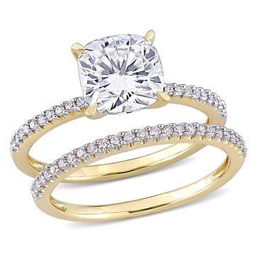 Sofia B. 1/4 cttw Diamond and 2 cttw Created Moissanite Bridal Ring