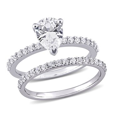 Sofia B. 2 1/2 cttw Created White Sapphire Engagement Ring Set