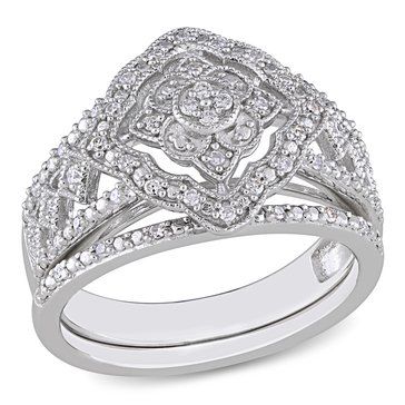 Sofia B. 1/4 cttw Diamond Halo Bridal Set