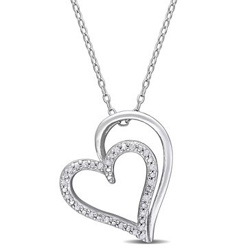 Sofia B. 1/10 cttw Diamond Heart Sholder Necklace