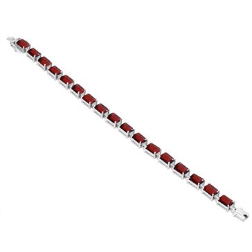 Garnet Emerald Cut Tennis Bracelet