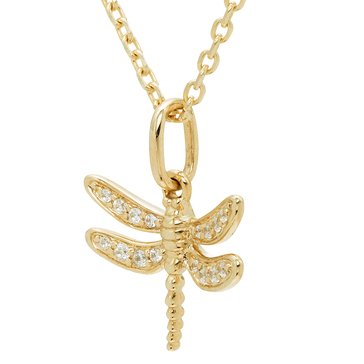 Minimalist Dragonfly Diamond Pendant