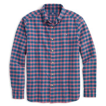 Vineyard Vine Men's Flannel Check Whale Shirt