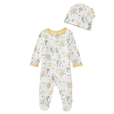 Wanderling Baby Boys Dinosaur Coverall With Hat