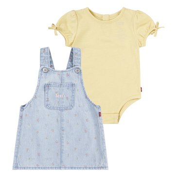 Levis Baby Girls Puff Sleeve Tee Shortall Set