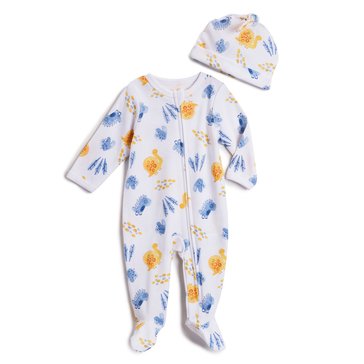 Wanderling Baby Boys Dinosaur Coverall With Hat
