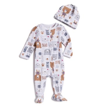 Wanderling Baby Boys Bear Coverall With Hat