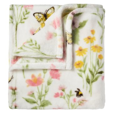 Harbor Home Glimmersoft Spring Floral WysteriaThrow