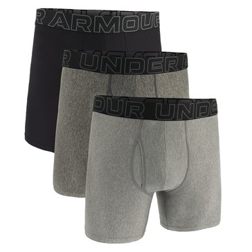 Under Armour Men's Performance Tech 6 Inch Solid Briefs 3-Pack