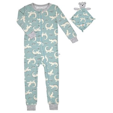 Sleep On It Baby Boys' Zip Front Coverall With Blanket Buddy