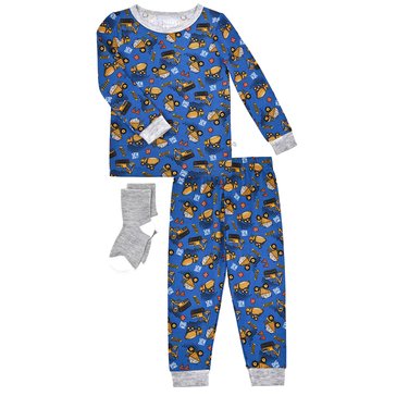 Sleep On It Baby Boys' 2-Piece Long Sleeve Tight Fitting Sleep Set With Socks