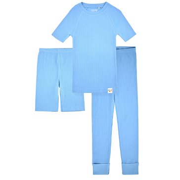 Sleep On It Baby Unisex 3-Piece Short Sleeve Ribbed Knit Tight Fitting Sleep Set