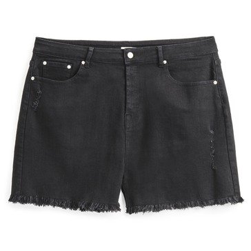 Yarn & Sea Women's High Rise Long Denim Shorts (Plus Size)
