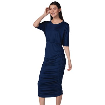 Yarn & Sea Women's Dolman With Rouched Skirt Dress