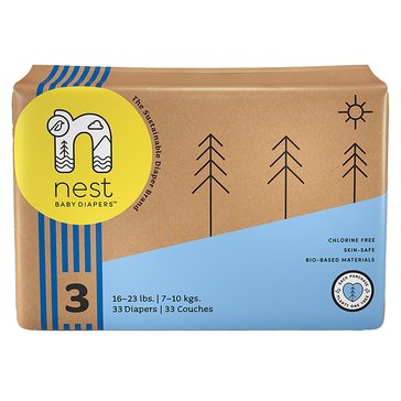 Nest Natural Plant-Based Baby Diapers Size 3
