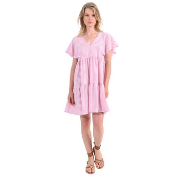 Molly Bracken Women's Seersucker Tiered Dress